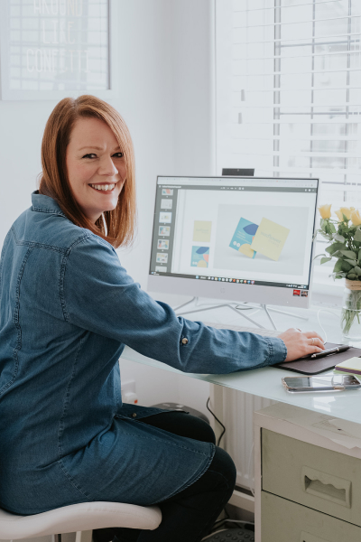 Marie-claire working at a computer